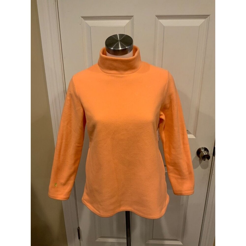 Dudley Stephens Orange Greenbriar Vello Fleece Turtleneck Sweater, Girls Size 14